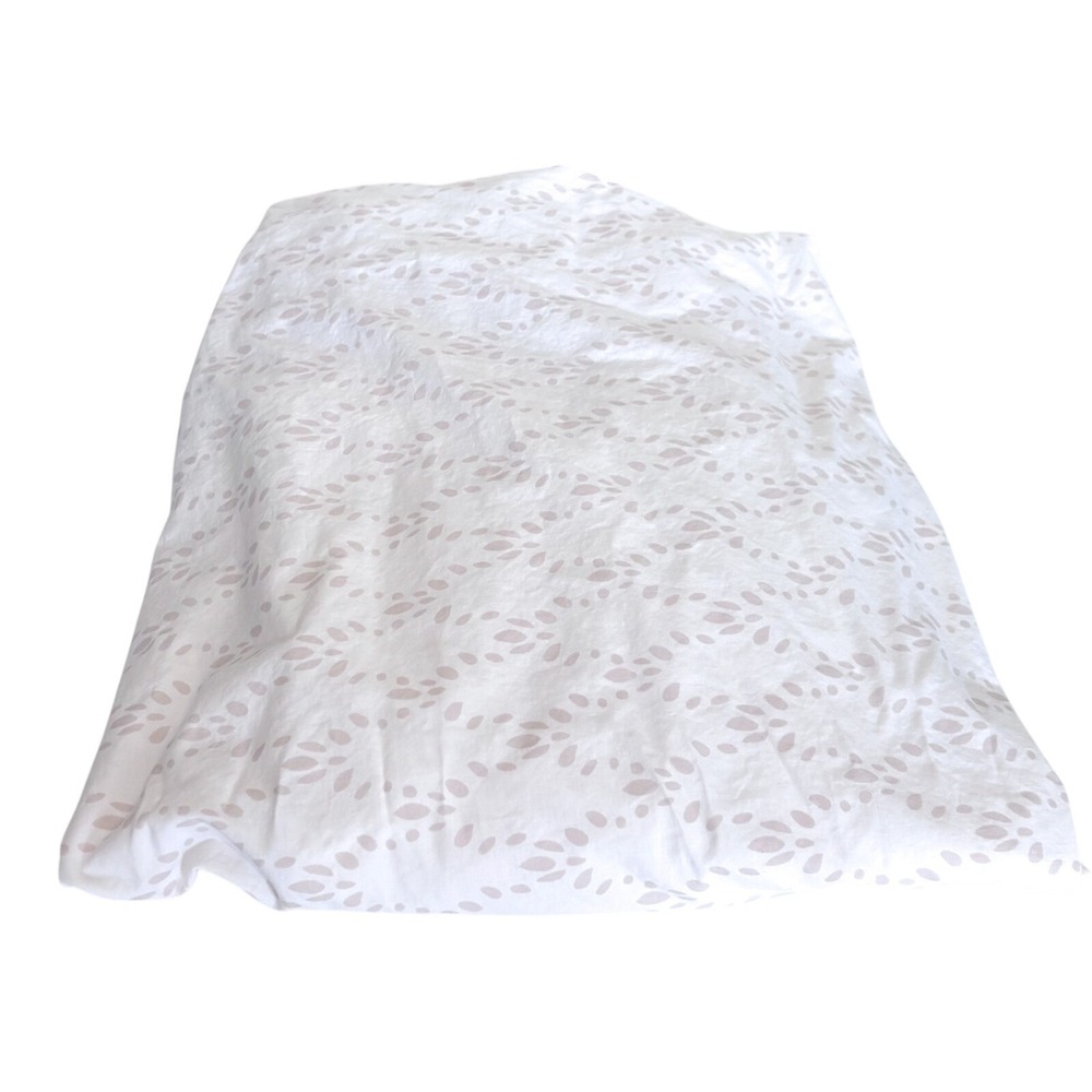 Restoration Hardware Baby & Child Leaf Fitted Crib Sheet White Cotton Nursery